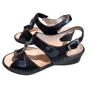Finn Comfort Sandals Womens UK 4.5D Adana Strappy Slingback Sandal Black